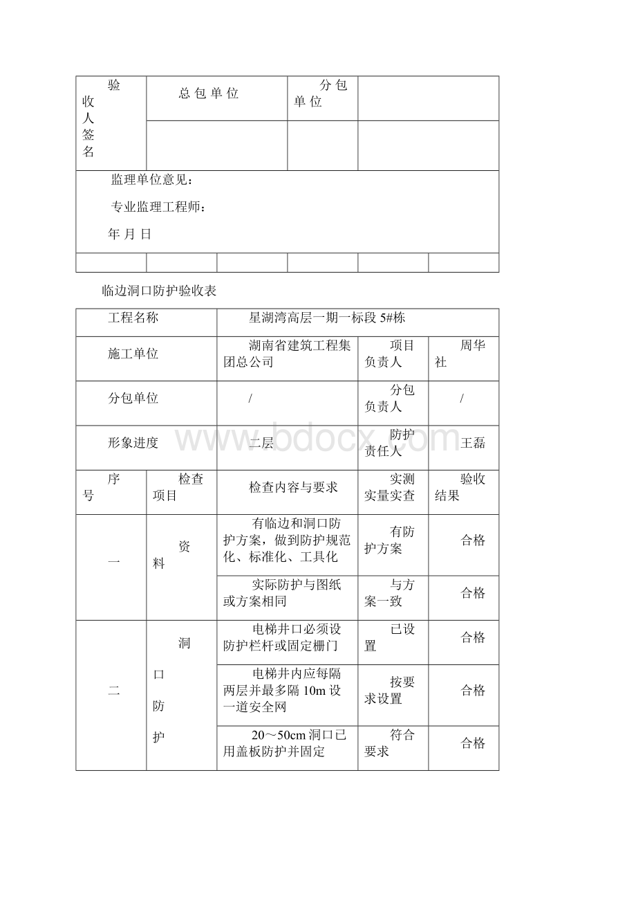 临边洞口防护验收表Word文件下载.docx_第3页