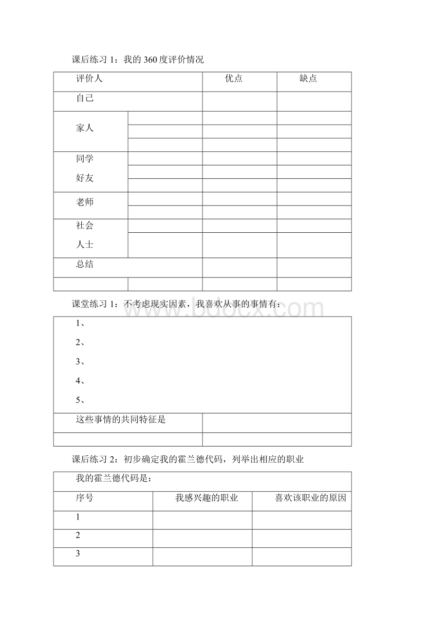 级职业生涯规划课程学生训练手册03051文档格式.docx_第3页