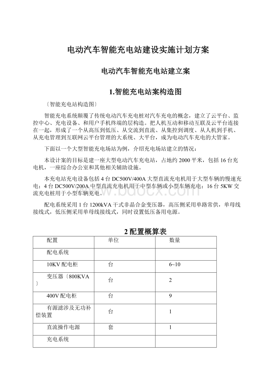 电动汽车智能充电站建设实施计划方案.docx