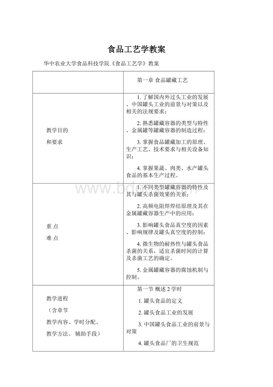 食品工艺学教案Word格式文档下载.docx