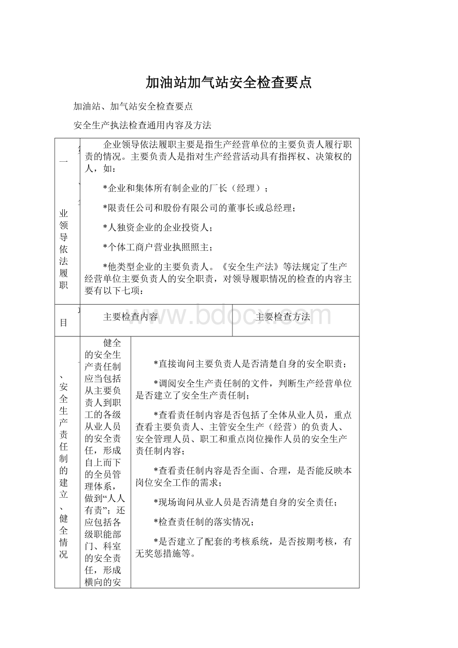 加油站加气站安全检查要点Word文档格式.docx