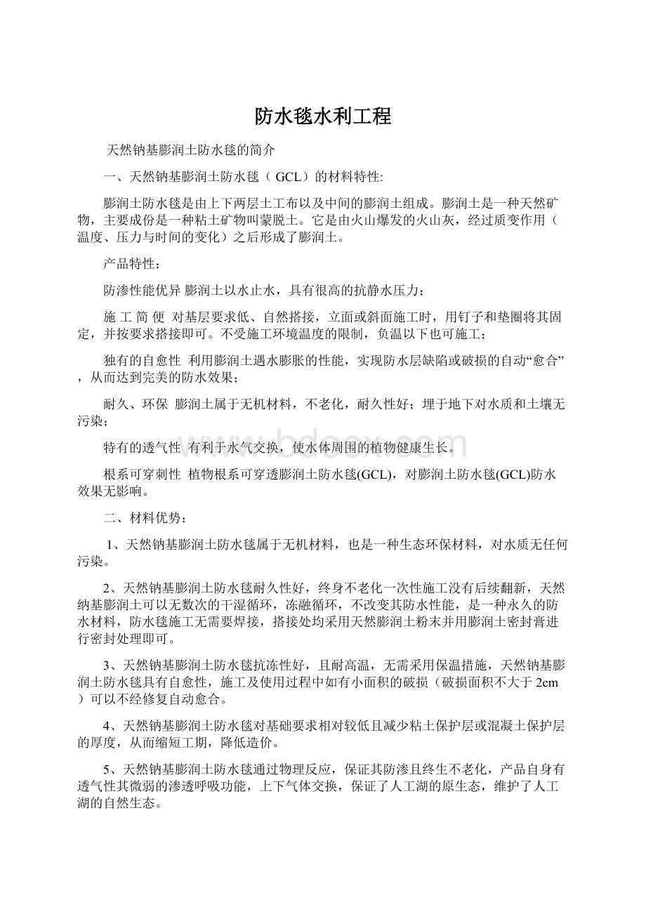 防水毯水利工程.docx