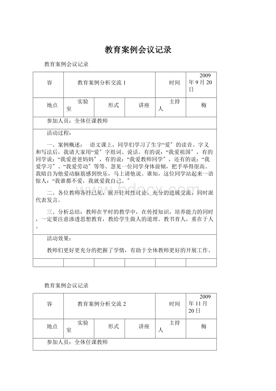 教育案例会议记录Word文档格式.docx_第1页