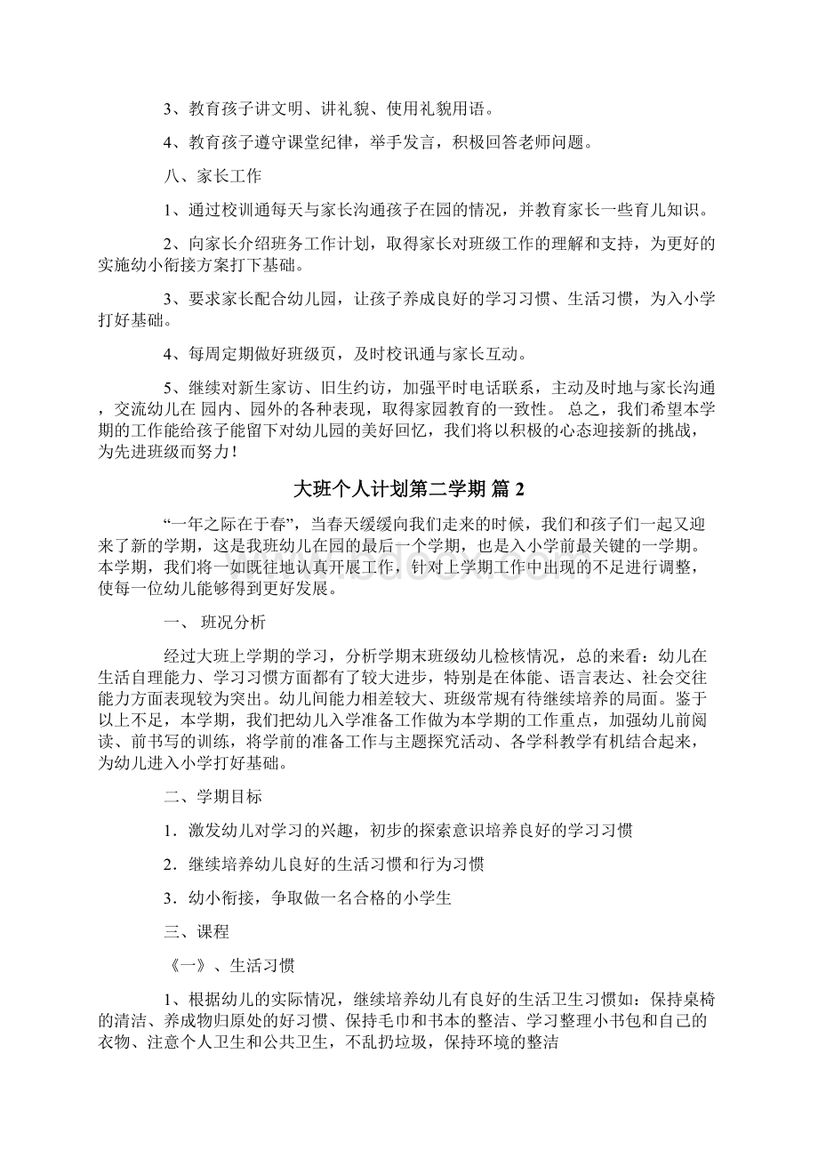 大班个人计划第二学期5篇.docx_第3页