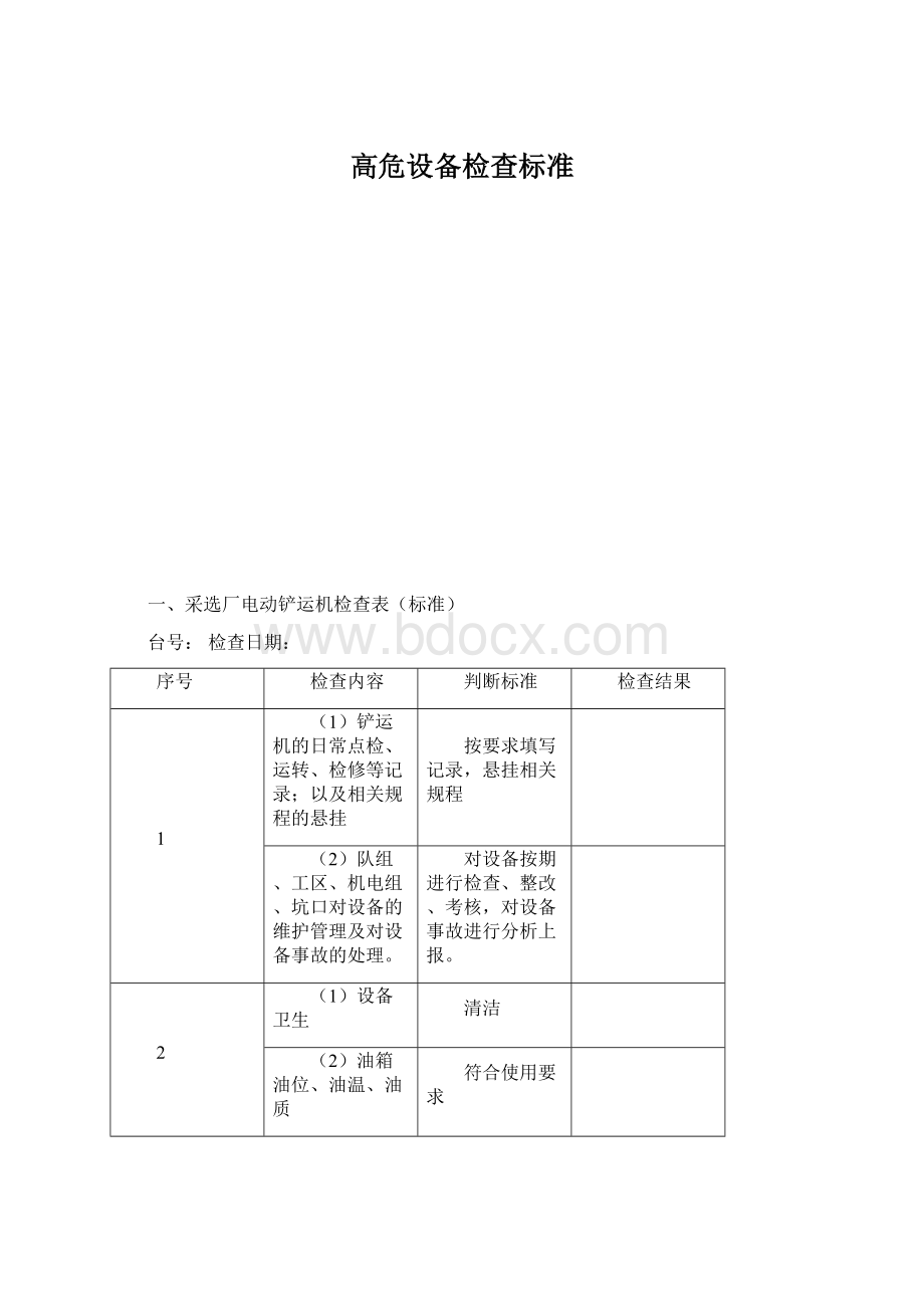 高危设备检查标准.docx_第1页