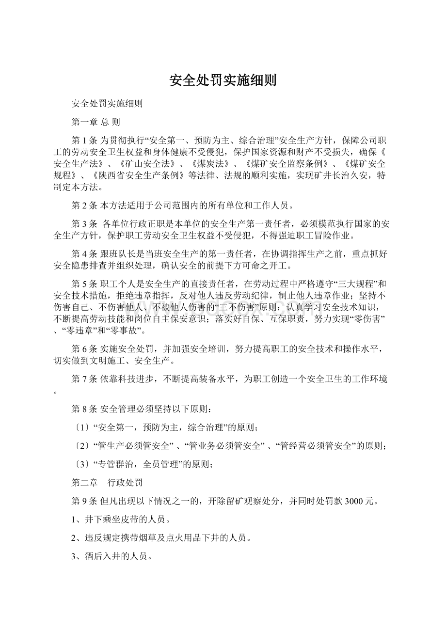 安全处罚实施细则.docx_第1页