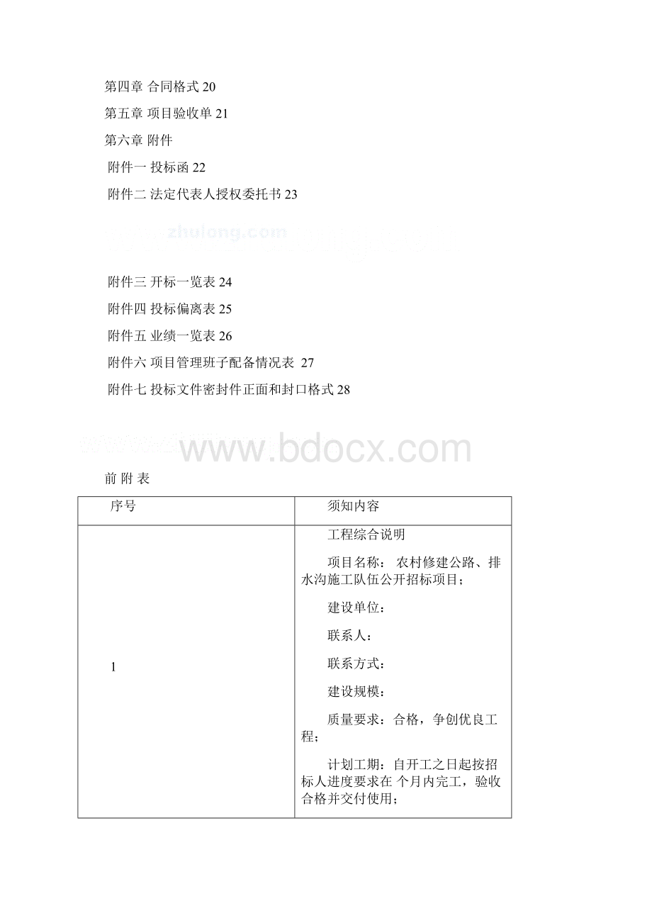 农村修建公路排水沟施工队伍公开招标文件含清单se.docx_第3页