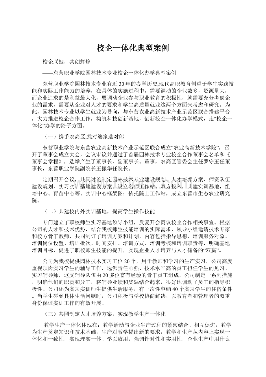 校企一体化典型案例文档格式.docx