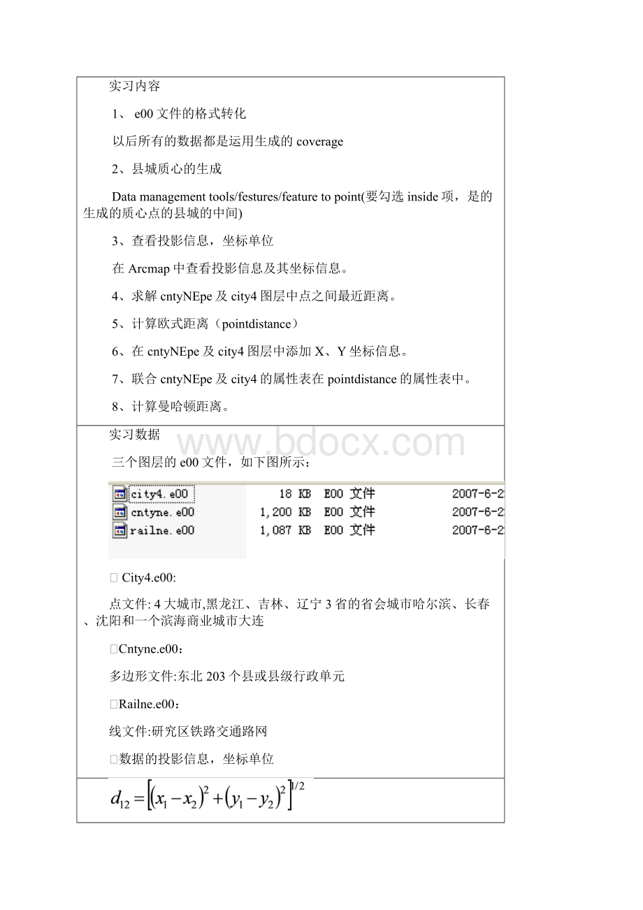 实习1ArcMap下中国东北各县到中心城市距离的量算.docx_第2页