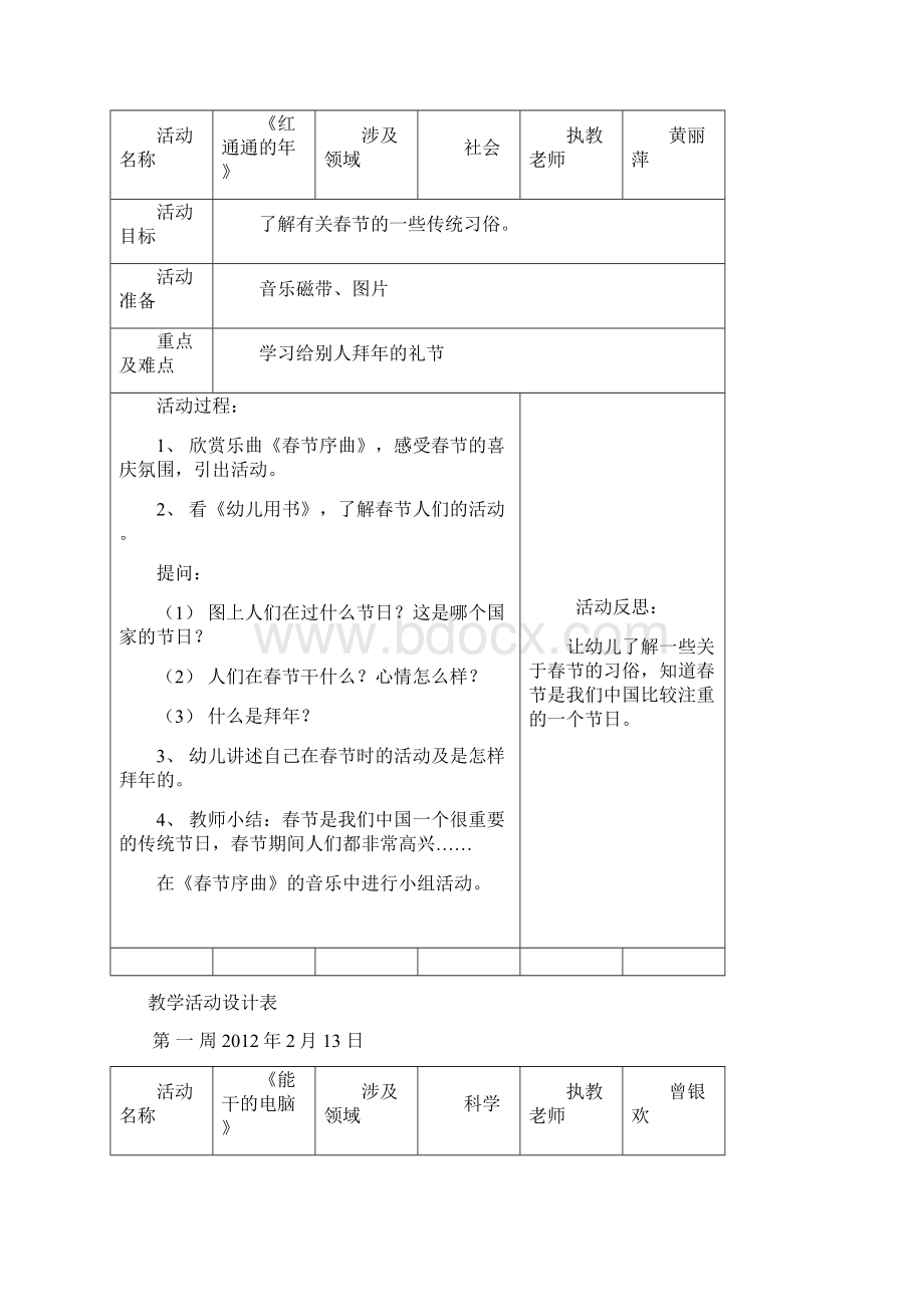 幼儿园第二学期大四班备课第一周Word下载.docx_第2页