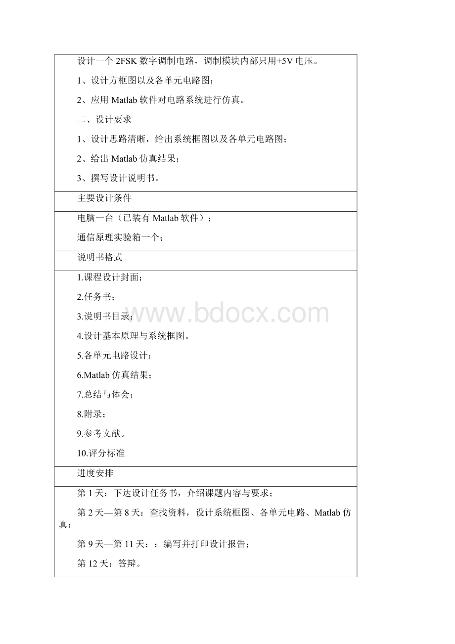 通信原理课程设计 2FSK调制电路研究和设计文档格式.docx_第2页