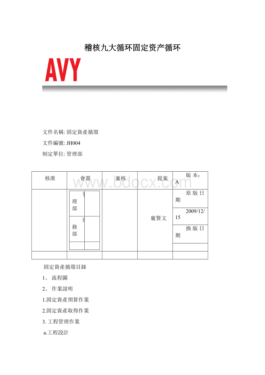 稽核九大循环固定资产循环.docx_第1页