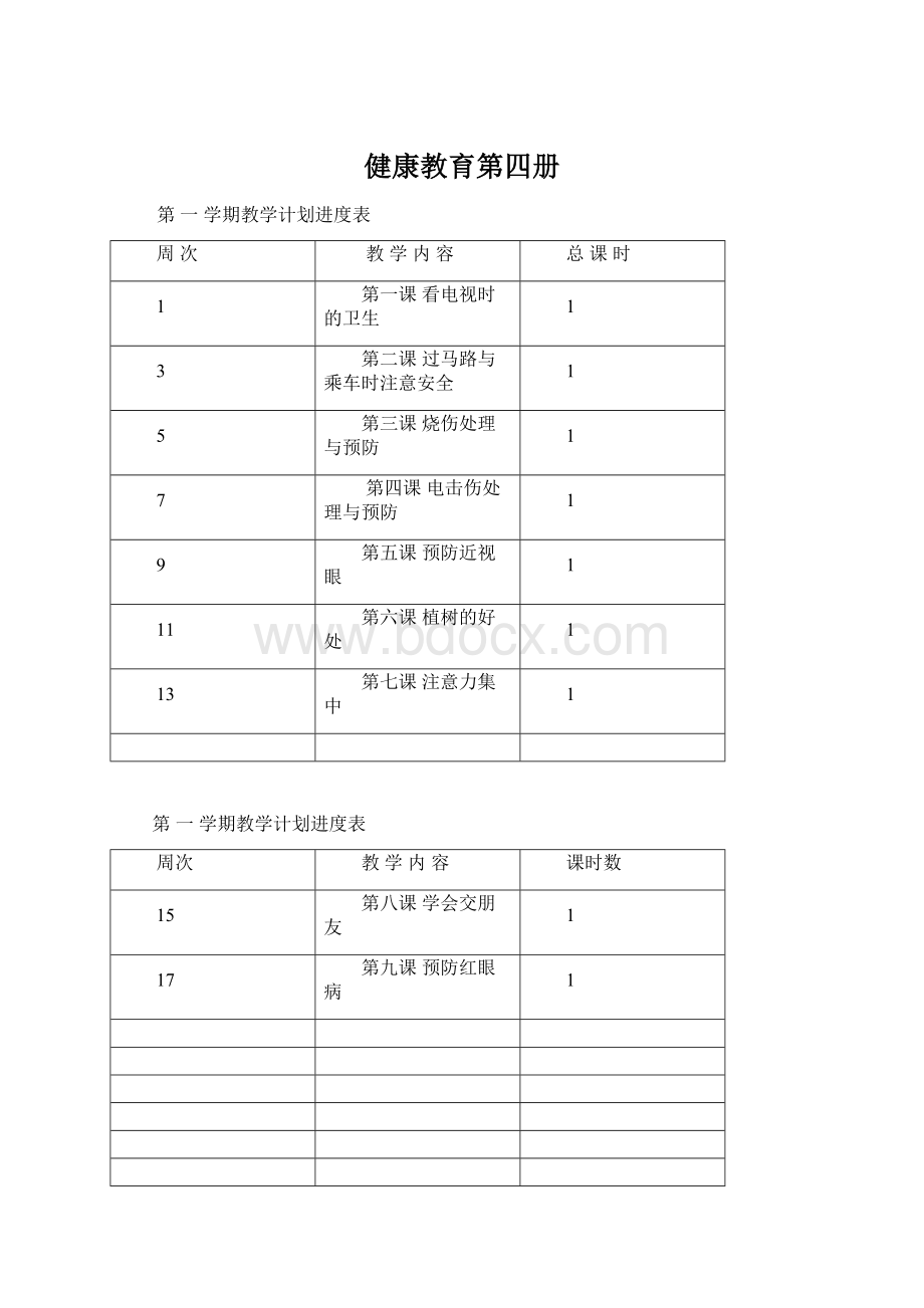 健康教育第四册Word下载.docx_第1页