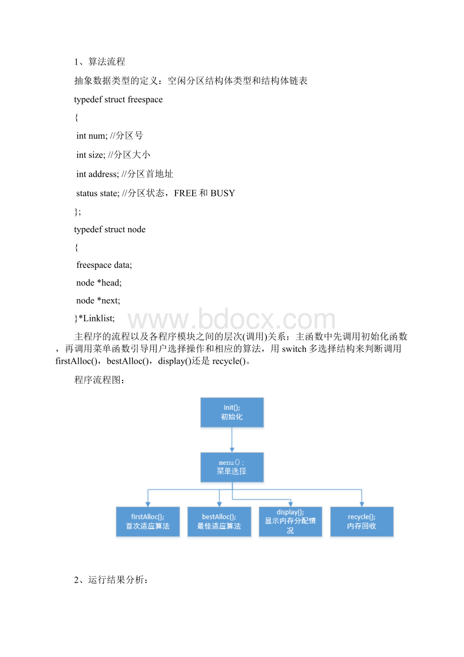 动态分区分配及回收算法实验报告.docx_第2页