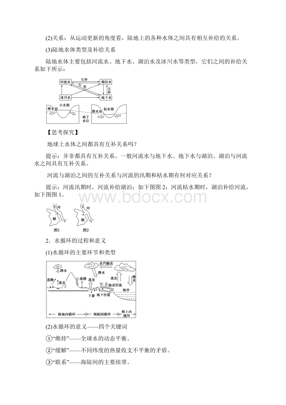 届地理一轮复习第三章 地球上的水自然界的水循环和水资源的合理利用DOC来源学优高考网1230336剖Word下载.docx_第2页