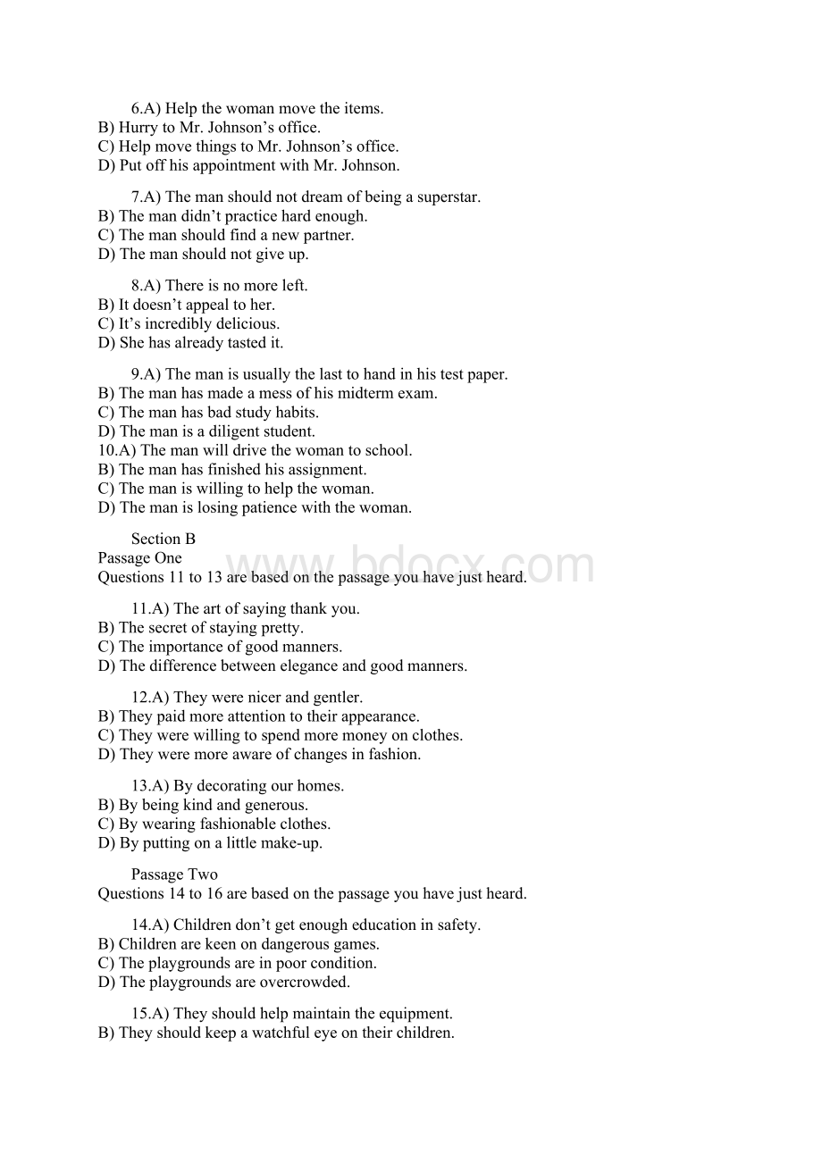 大学英语四级A卷考试试题.docx_第2页