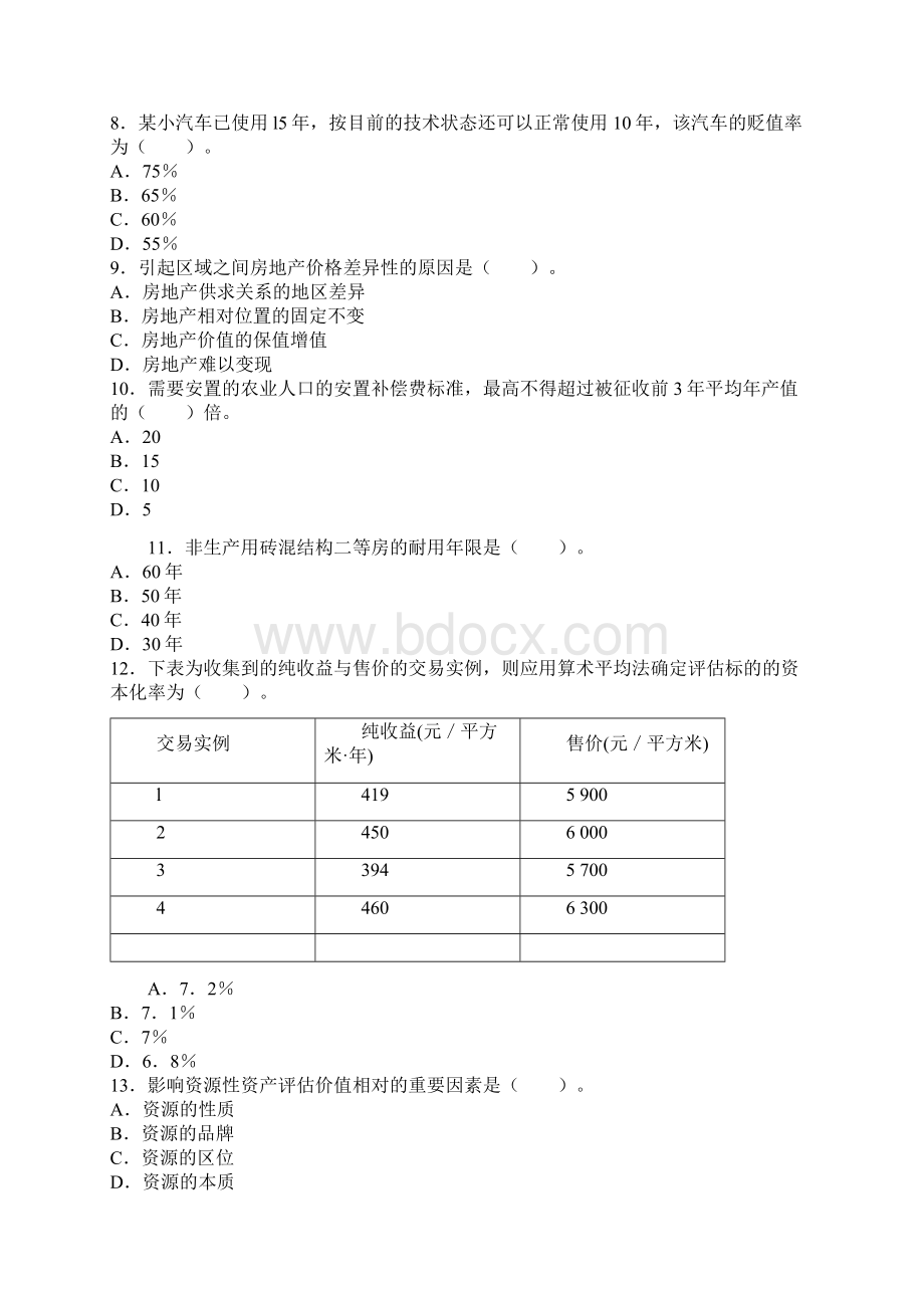 资产评估师考试资产评估考前冲刺试题附答案一Word文件下载.docx_第2页