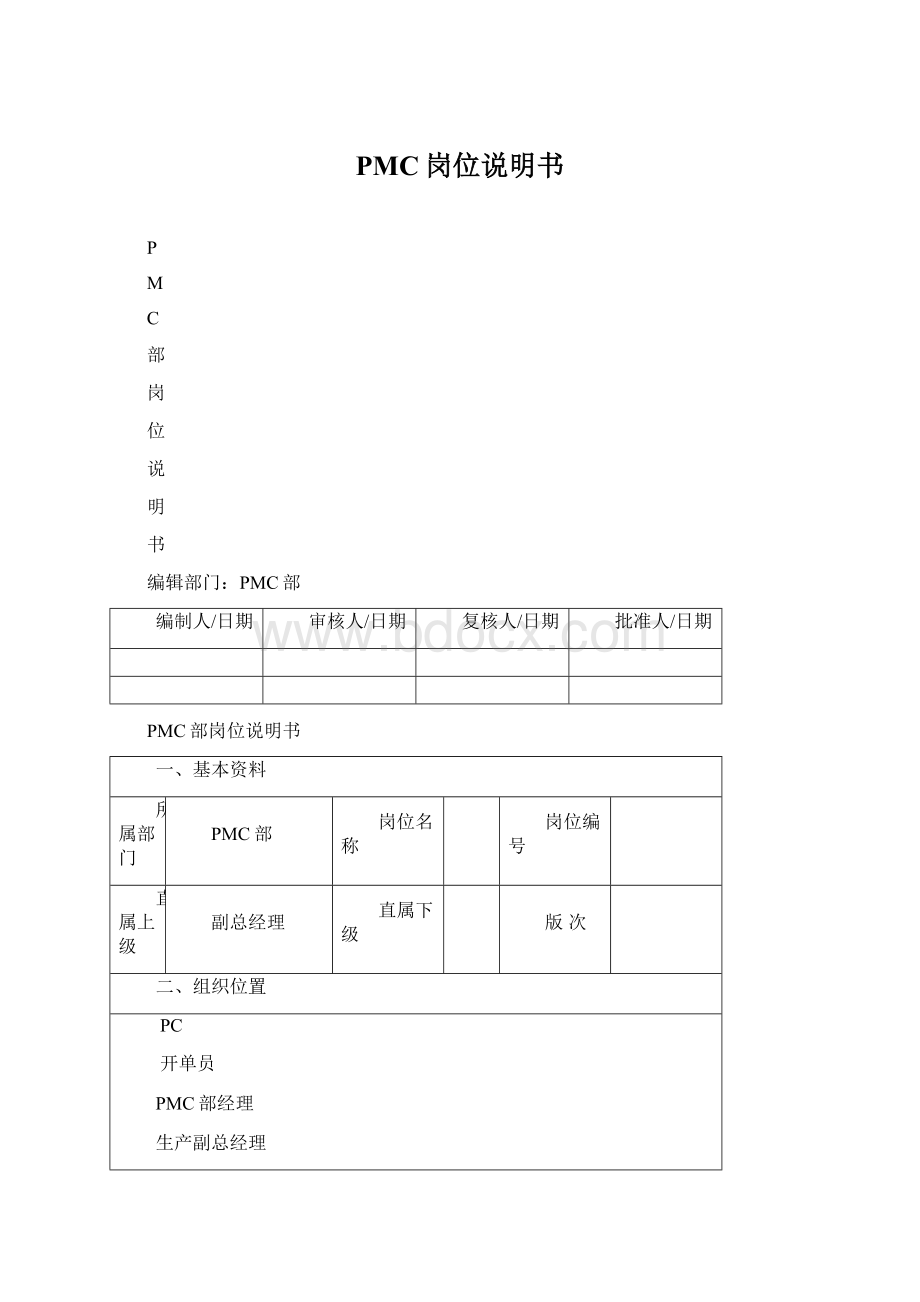 PMC岗位说明书Word文件下载.docx_第1页