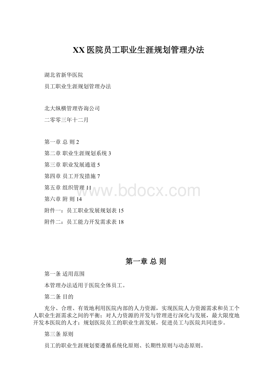 XX医院员工职业生涯规划管理办法Word格式.docx