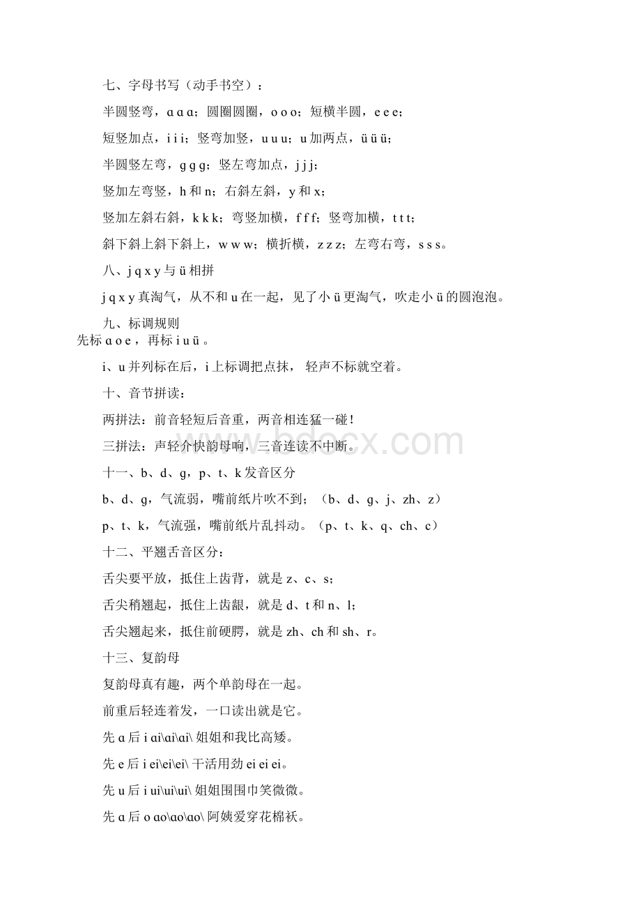 学习拼音字母口诀非常完整地文档格式.docx_第2页