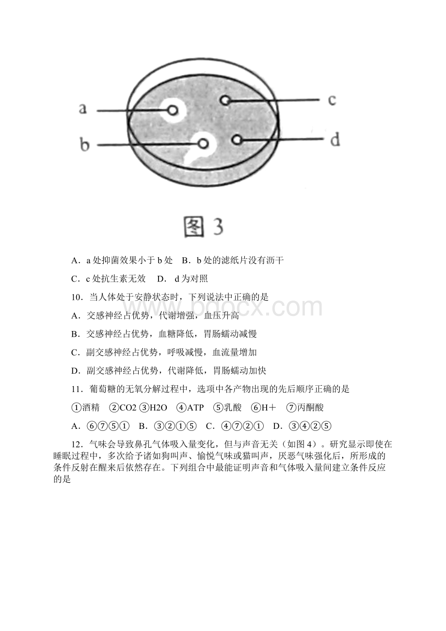 普通高等学校招生全国统一考试生命科学试题及答案.docx_第3页