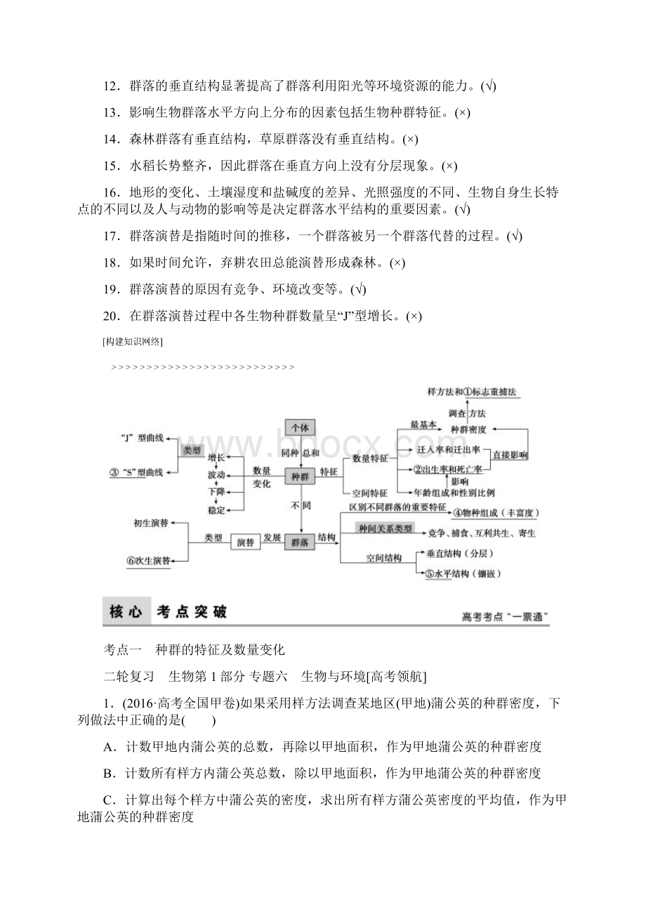 高考生物二轮复习 第1部分 专题讲练突破 专题6 生物与环境 第13讲 种群和群落.docx_第2页