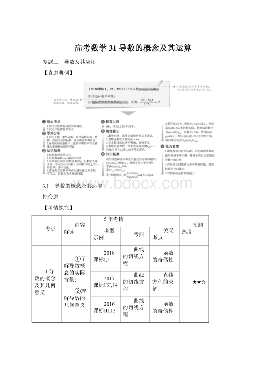 高考数学31 导数的概念及其运算Word下载.docx