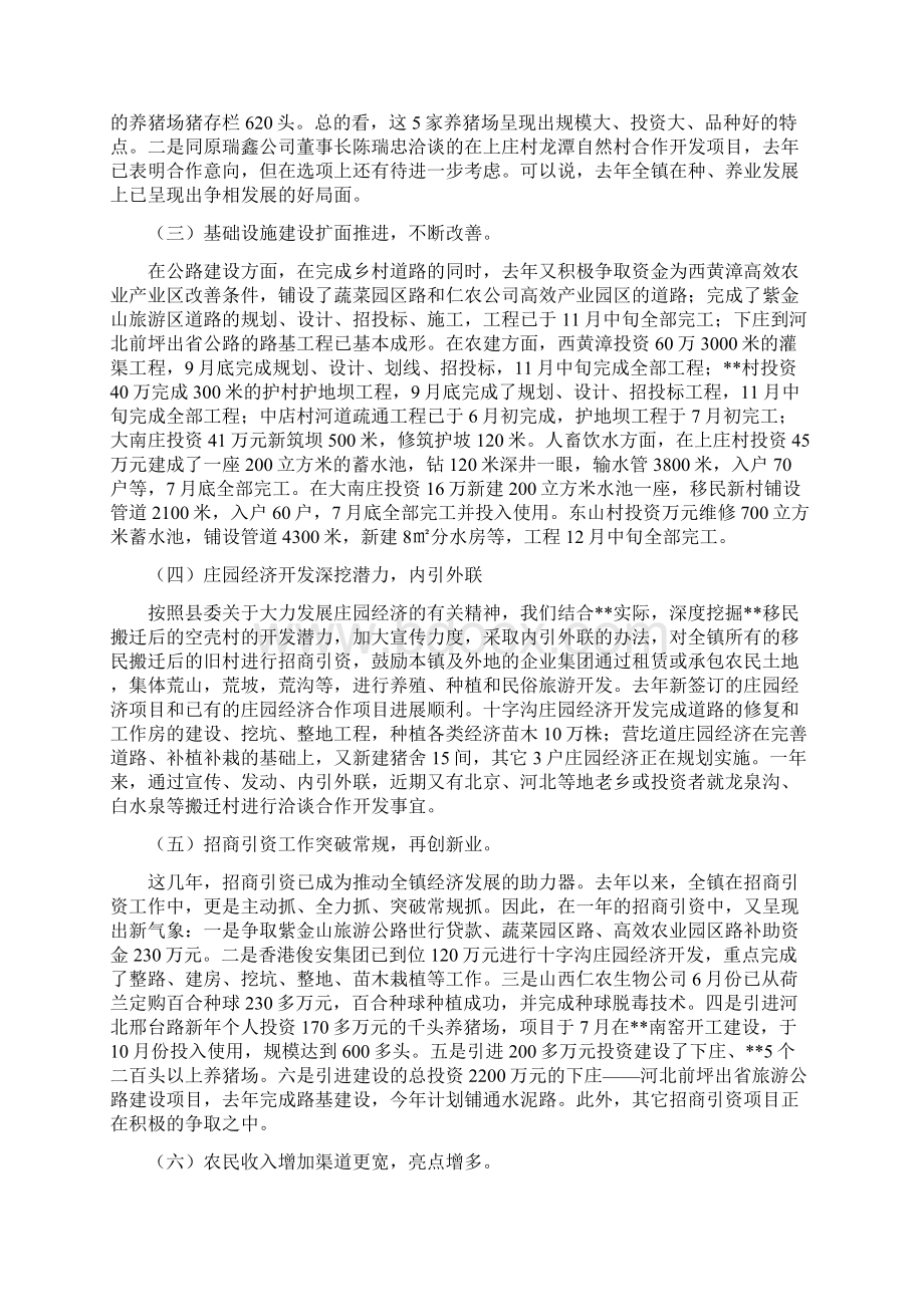 镇长在全镇经济工作会上的讲话Word格式.docx_第2页