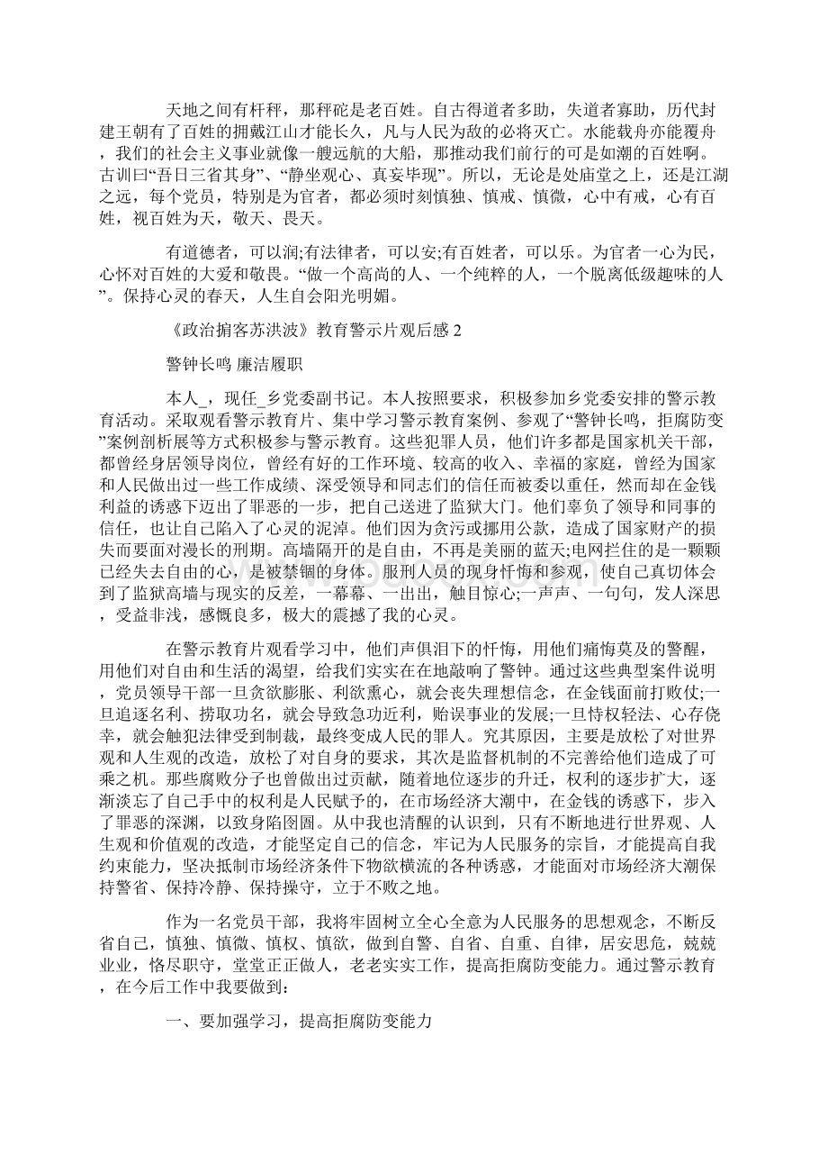 《政治掮客苏洪波》教育警示片观后感体会精选5篇.docx_第2页