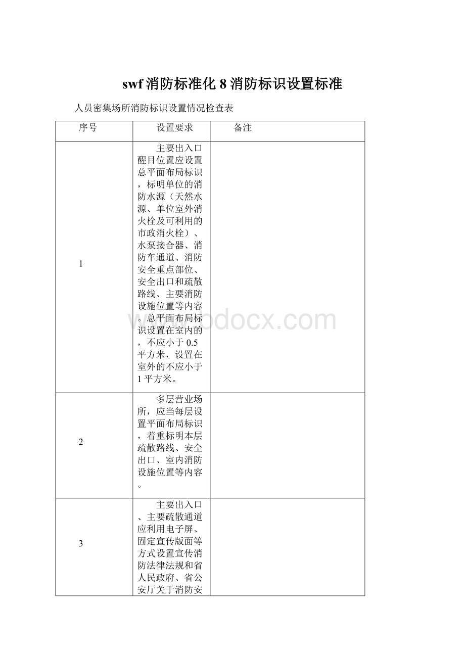 swf消防标准化8消防标识设置标准.docx_第1页