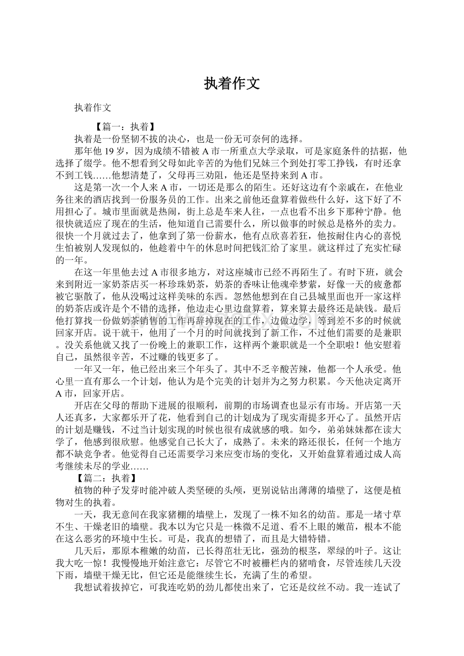 执着作文Word文档格式.docx_第1页