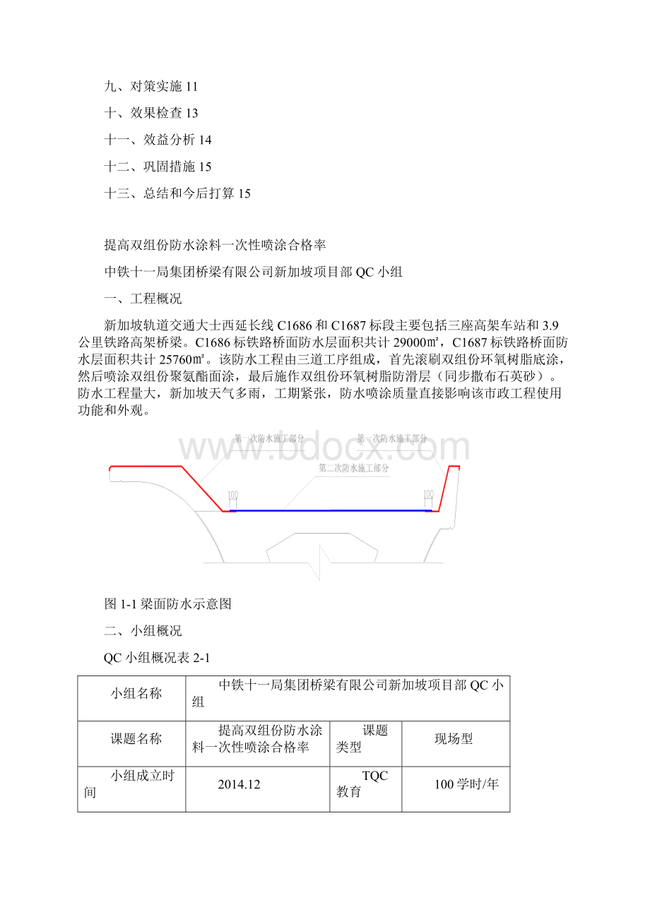 提高双组份防水涂料一次性喷涂合格率优秀QC.docx_第2页