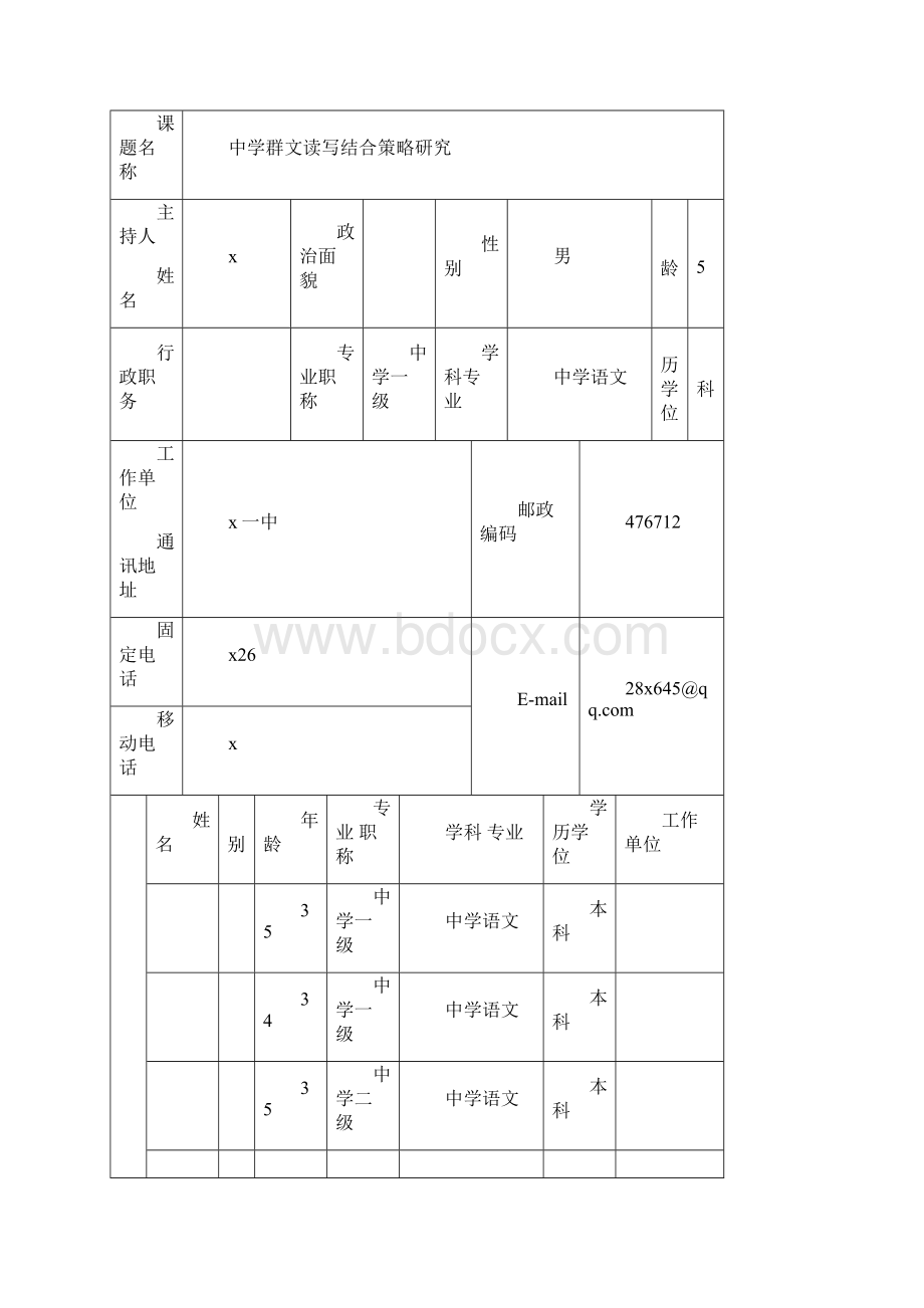 中学群文读写结合策略研究教育科研课题评审表.docx_第2页