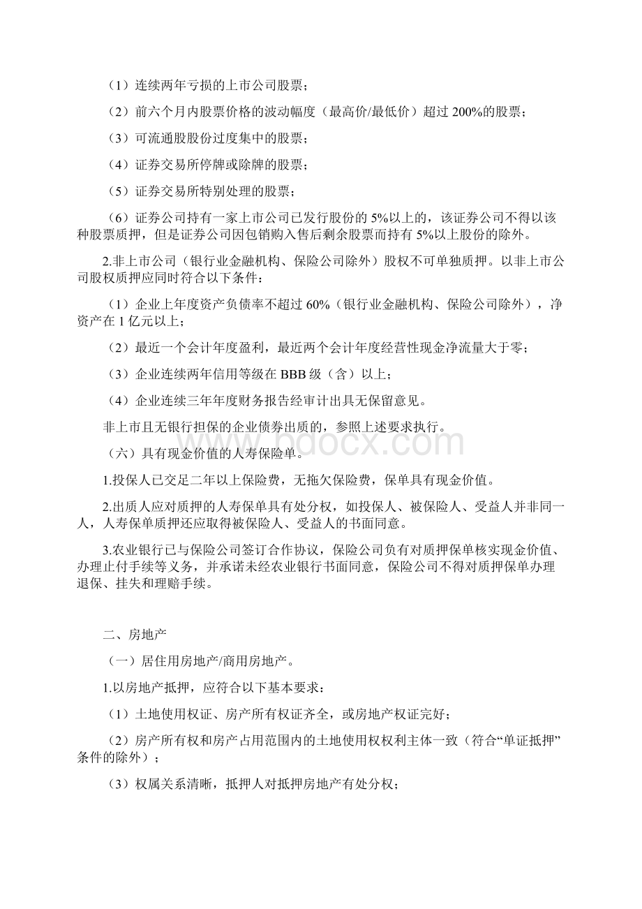 中国农业银行主要类别押品准入标准.docx_第3页