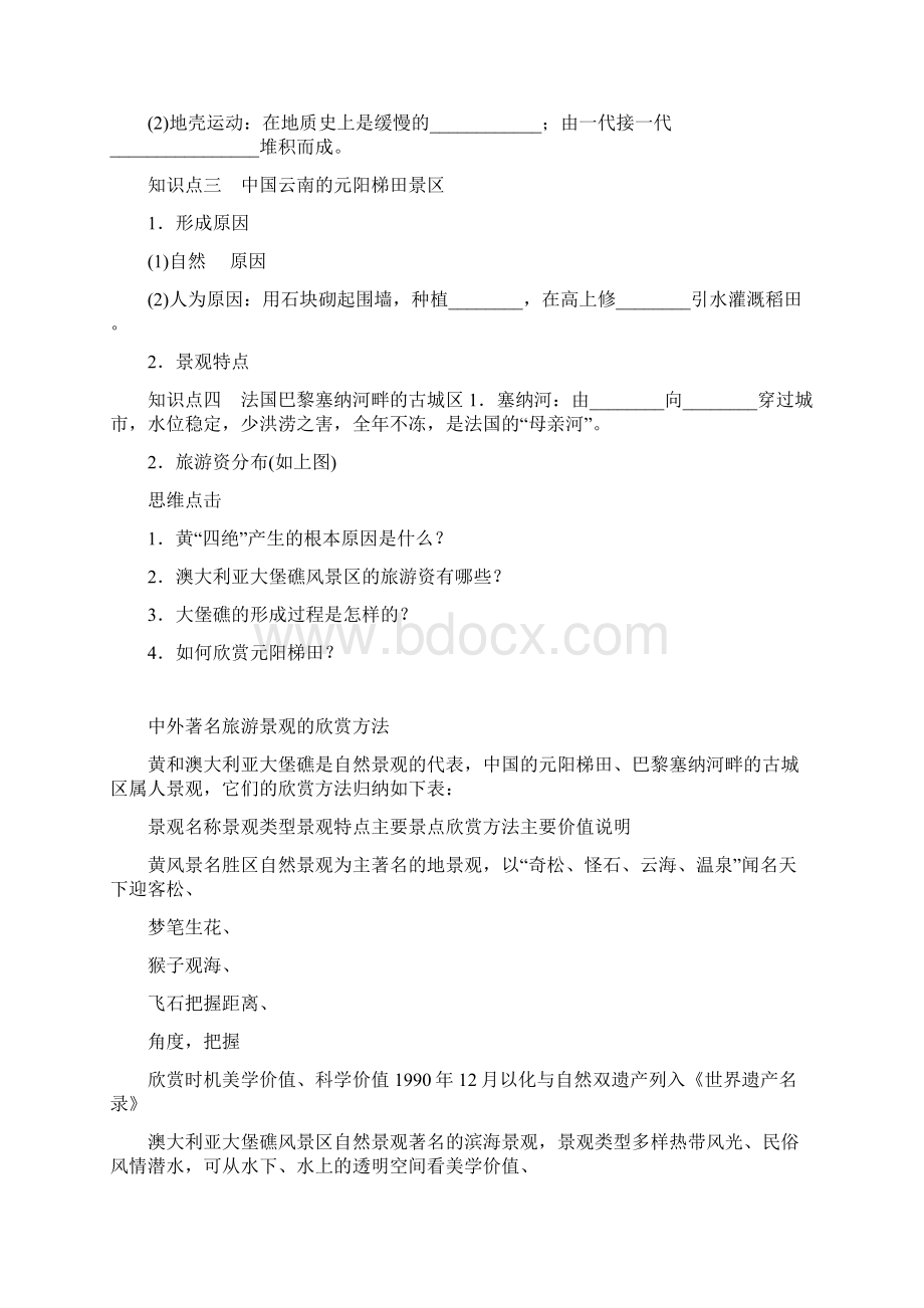 33 中外著名旅游景观欣赏 学案人教版选修3.docx_第2页