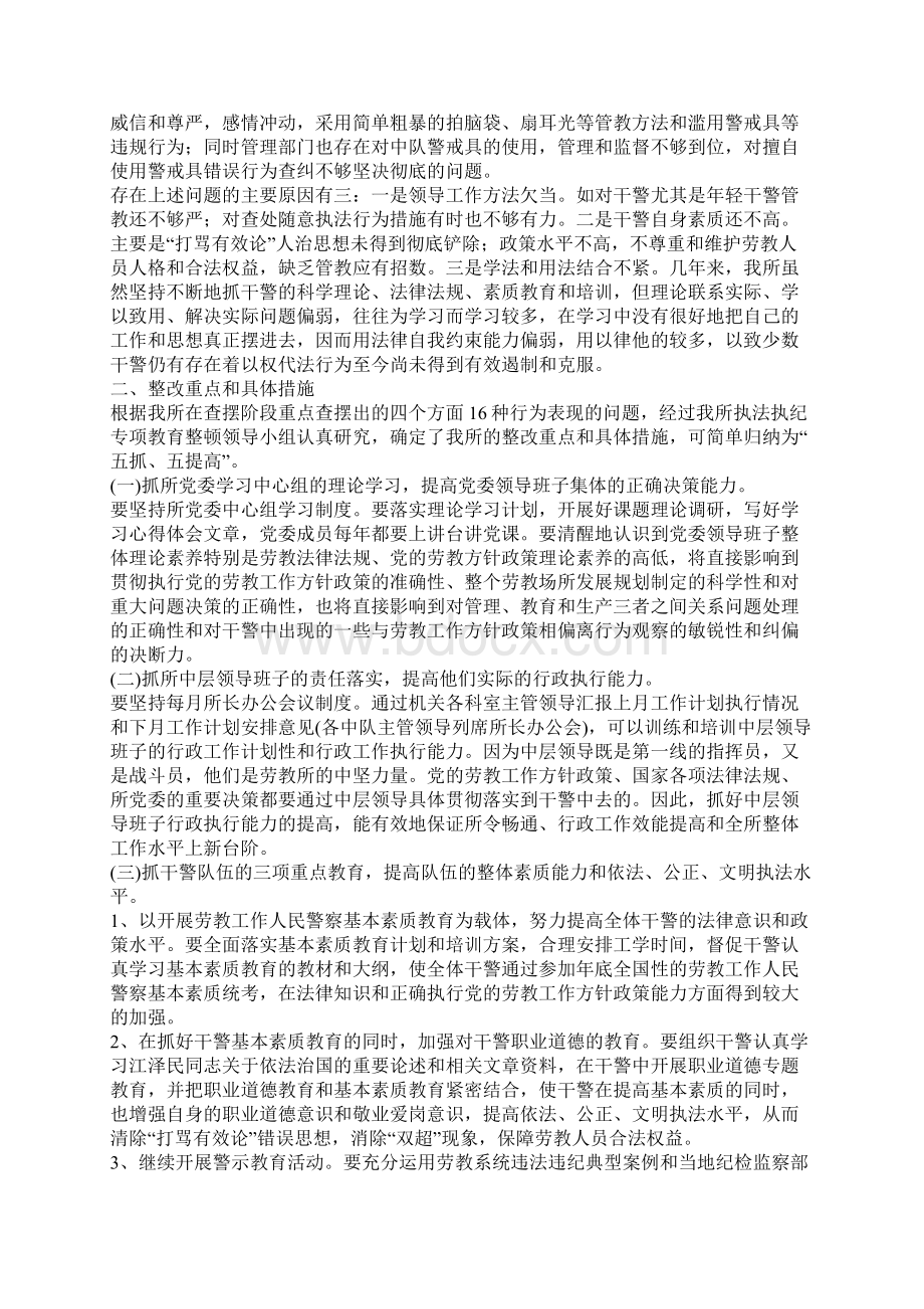 劳教所执法执纪专项整顿剖析材料及整改意见.docx_第3页