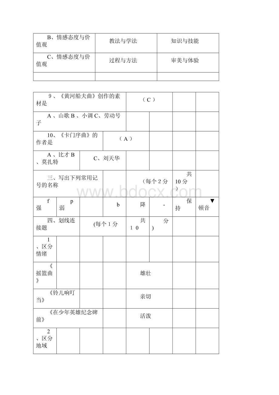 中小学音乐教师招聘考试试题及答案已打印.docx_第3页