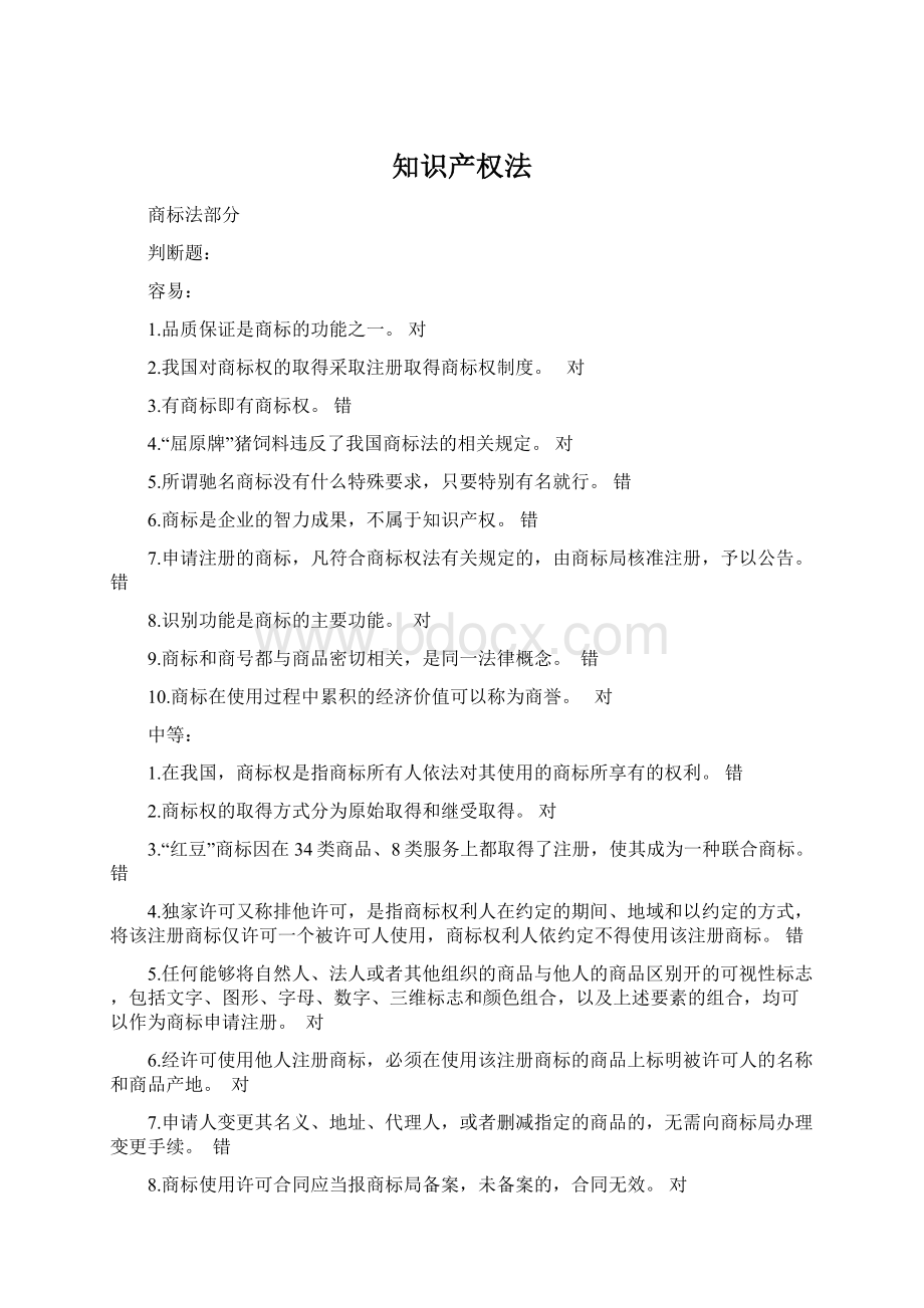 知识产权法Word文档格式.docx