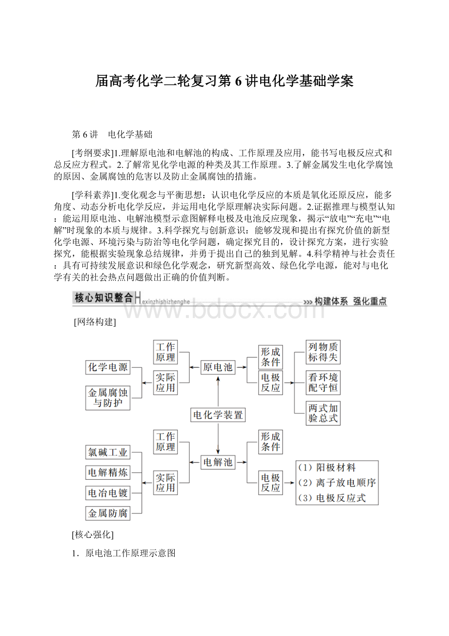 届高考化学二轮复习第6讲电化学基础学案Word文档格式.docx_第1页