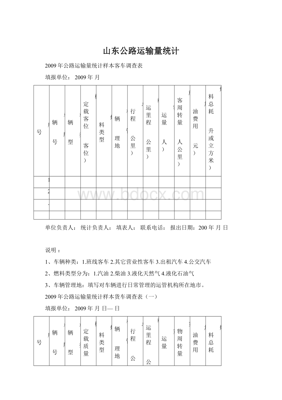 山东公路运输量统计.docx_第1页