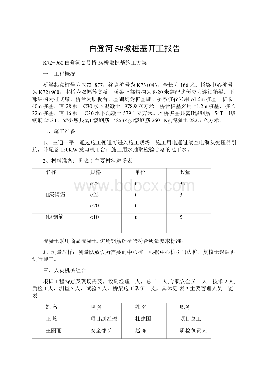 白登河5#墩桩基开工报告Word文档下载推荐.docx