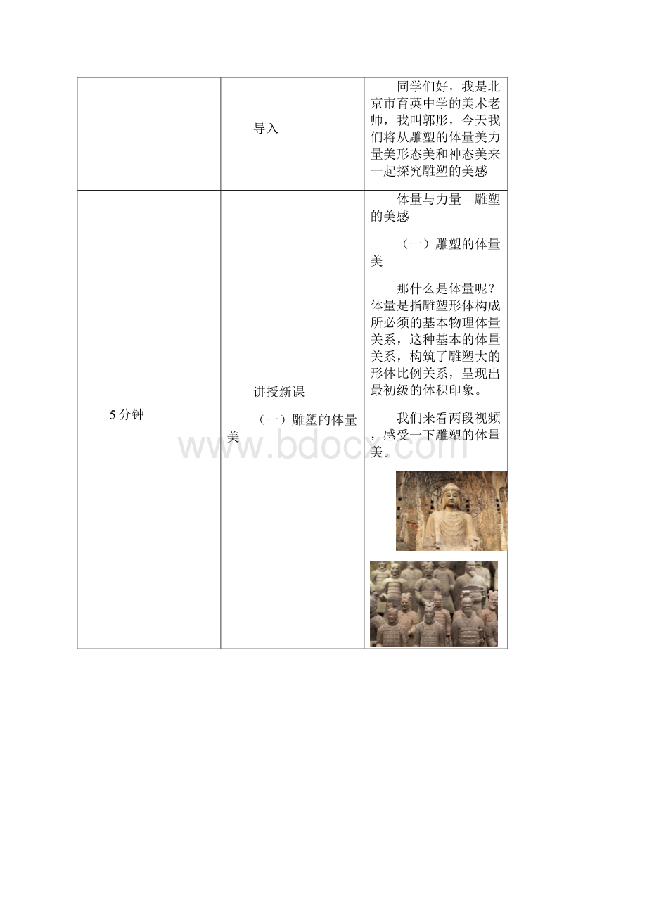 高一美术人教版体量与力量雕塑的美感教学设计.docx_第2页