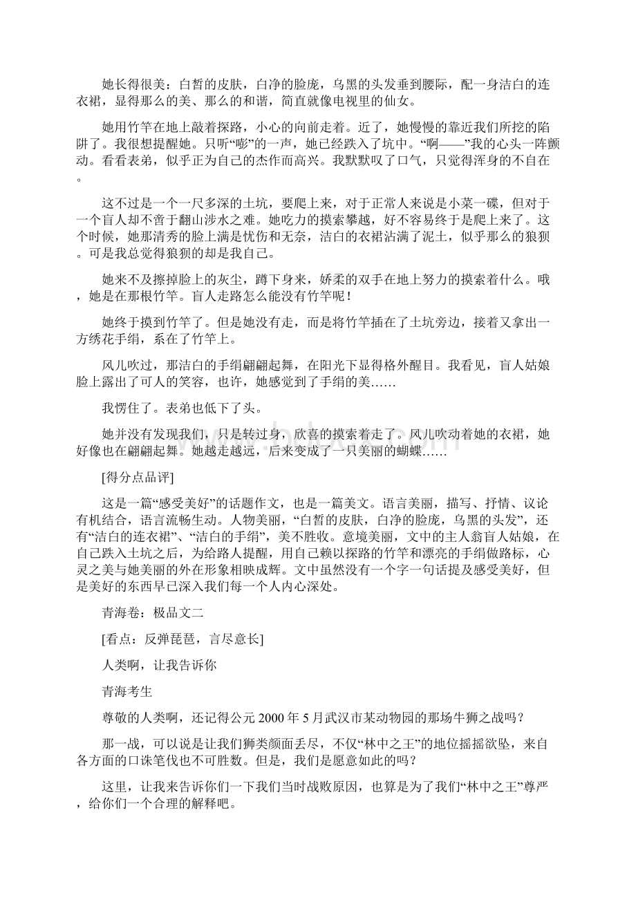 中考语文 阅卷名师精选中考满分.docx_第3页