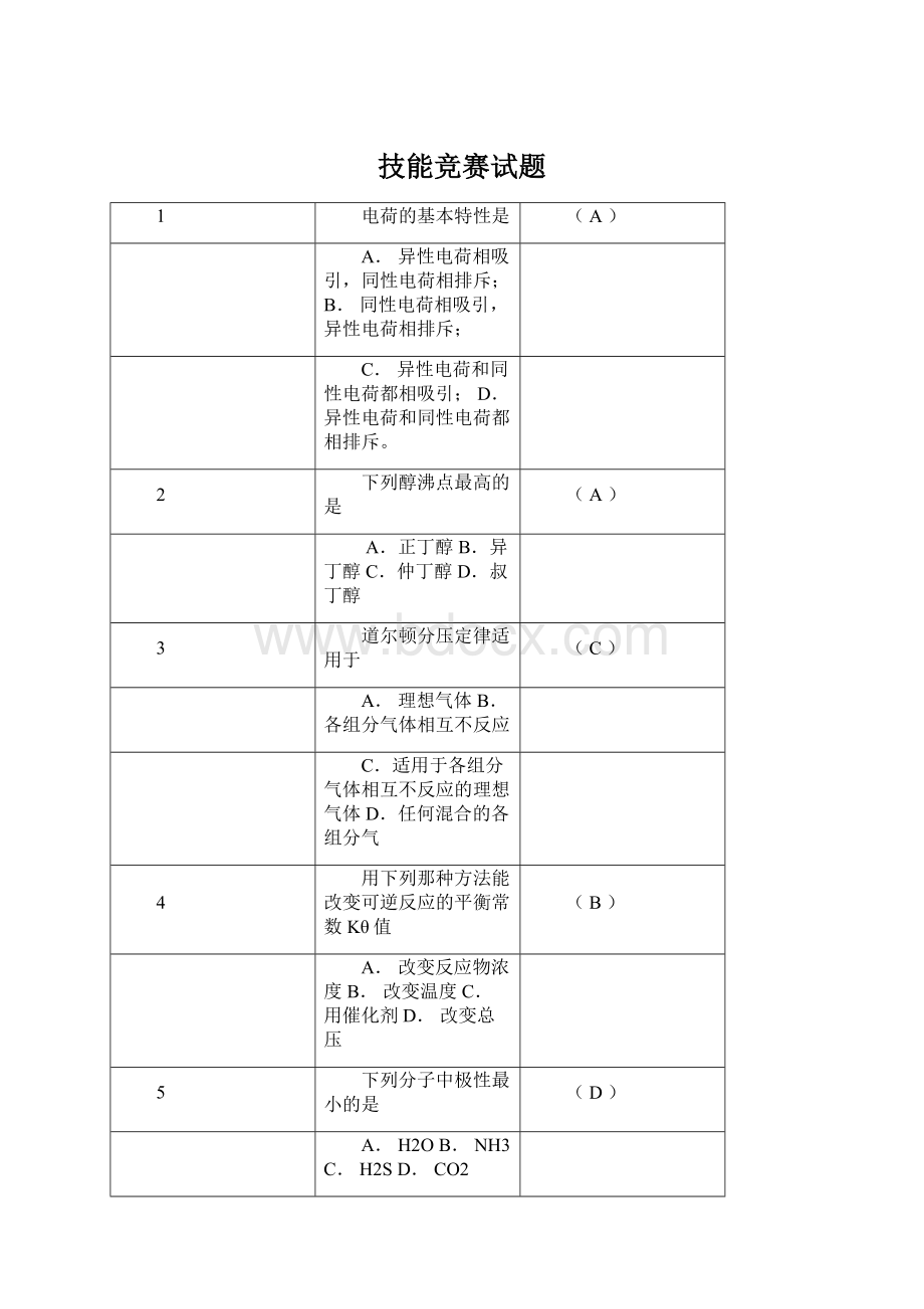 技能竞赛试题文档格式.docx