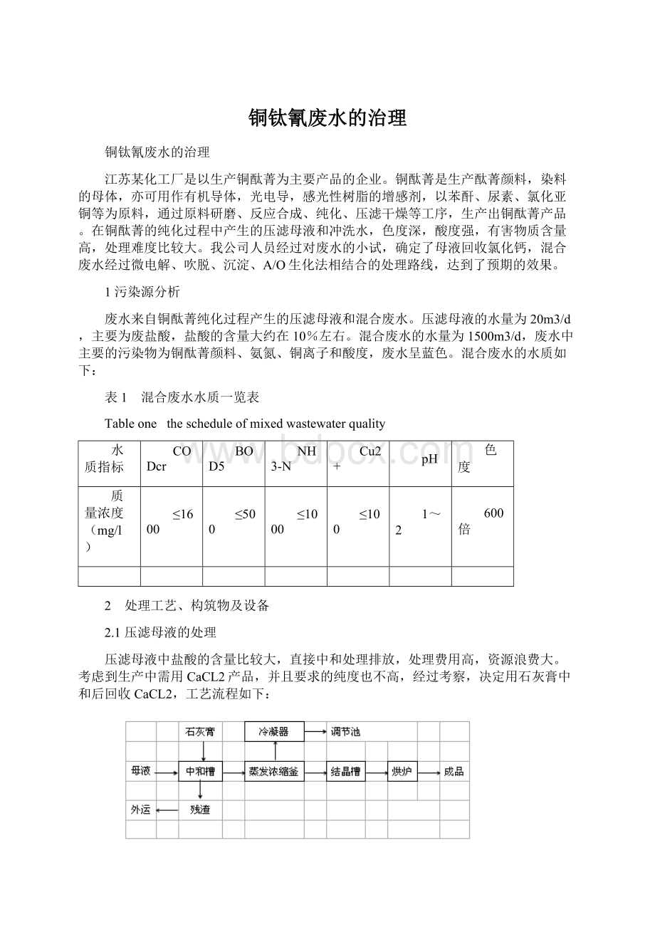 铜钛氰废水的治理.docx_第1页