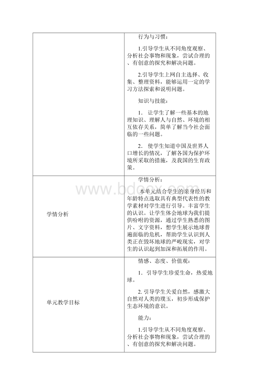 六年级下册品社31地球哺育了我们教学设计分解Word文档格式.docx_第3页