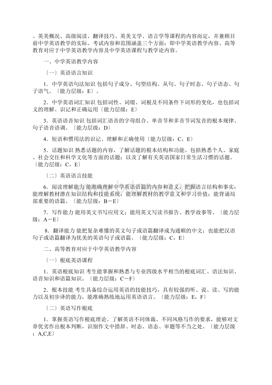 浙江省教师招聘考试中学英语学科考试说明文档格式.docx_第2页