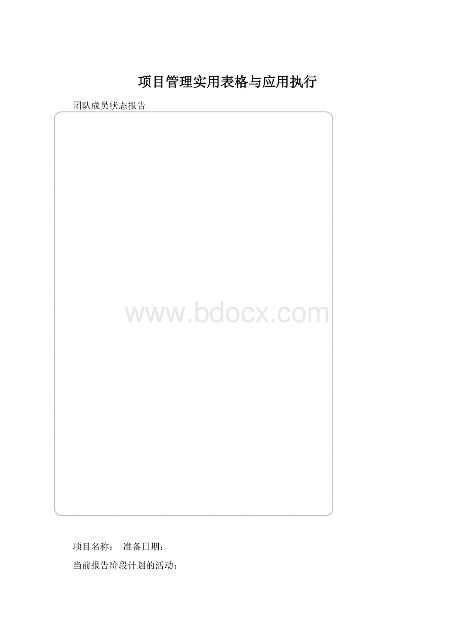 项目管理实用表格与应用执行Word格式文档下载.docx