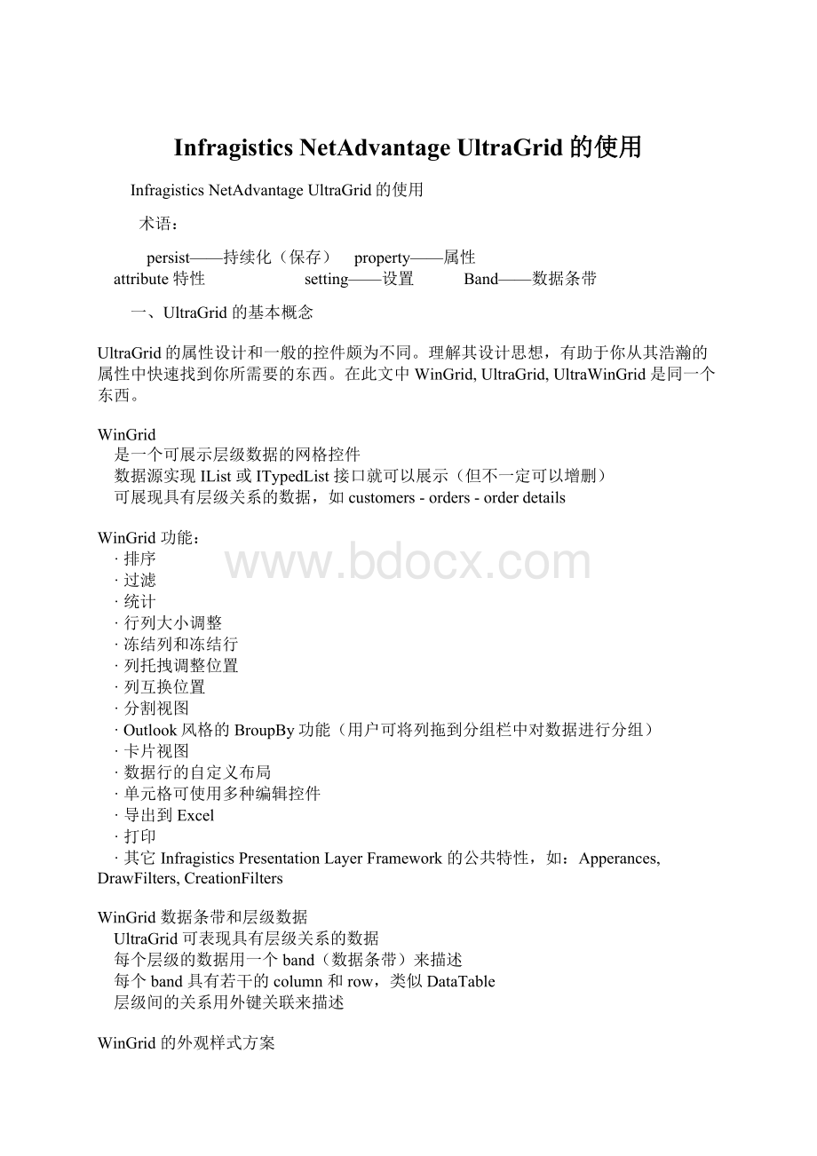 Infragistics NetAdvantage UltraGrid的使用Word文档格式.docx_第1页