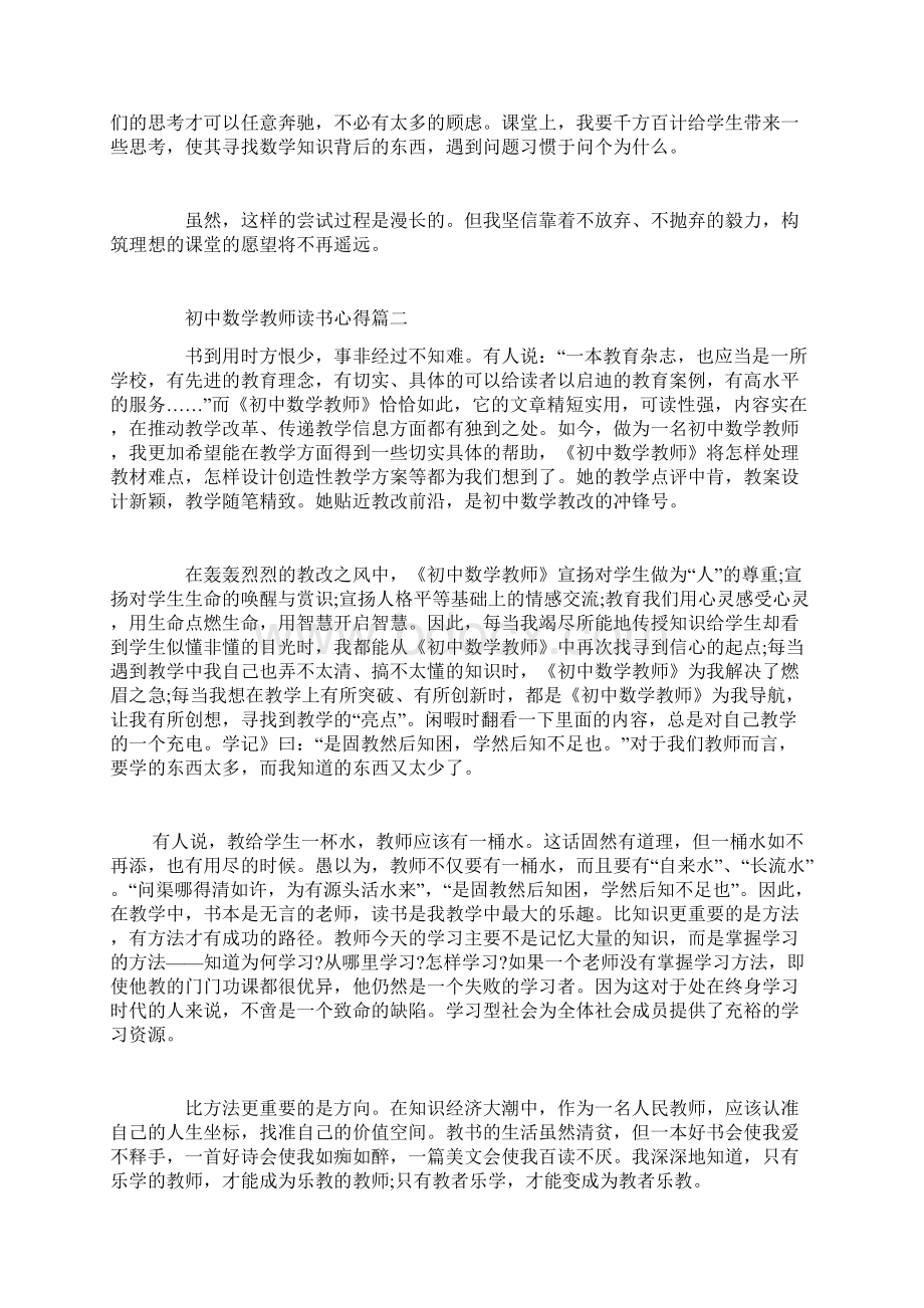 初中数学教师读书心得精选范文.docx_第2页